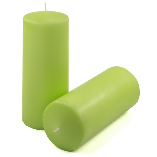 ŚWIECE STOŁOWE ZIELONE 6 SZT 25x10 CM ŚWIECZKI WALCOWE TRADYCYJNE KOLUMNOWE