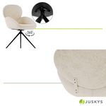 4x KRZESŁO TAPICEROWANE 360° DO SALONU JADALNI BEŻOWE ECRU KREMOWE BOUCLE