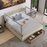 BARIERKA OCHRONNA DO ŁÓŻKA 200 CM OCHRONNA DLA DZIECKA REGULOWANA BEŻOWA