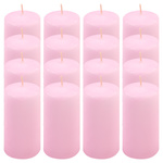 ŚWIECE STOŁOWE RÓŻOWE 16SZT 10x5CM DEKORACYJNE ŚWIECZKI WALCOWE TRADYCYJNE