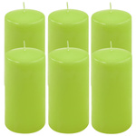 ŚWIECE STOŁOWE ZIELONE 6 SZT 15,5x7,5 CM ŚWIECZKI TRADYCYJNE KOLUMNOWE