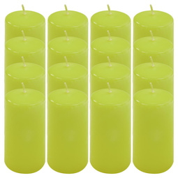 ŚWIECE STOŁOWE ZIELONE 16SZT 10x5CM DEKORACYJNE ŚWIECZKI WALCOWE TRADYCYJNE