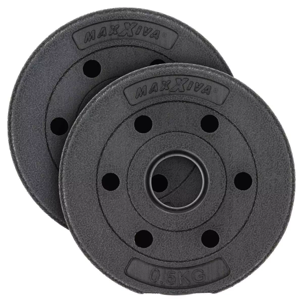 2x OBCIĄŻENIA BITUMICZNE HANTLE OBCIĄŻNIKI TALERZE 2x 0,5KG 31MM DO HANTLI