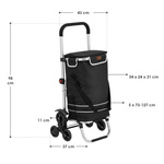 WÓZEK 3w1 NA ZAKUPY ZAKUPOWY NA SCHODY TORBA NA KÓŁKACH SKŁADANY CZARNY