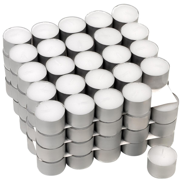 100 ŚWIECZEK TEALIGHT PODGRZEWACZE W ALUMINIUM CZAS PALENIA 8H BEZZAPACHOWE