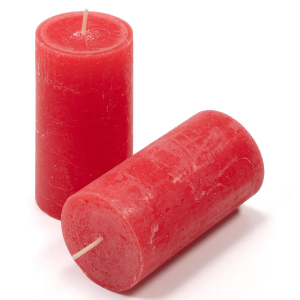 ŚWIECE STOŁOWE CZERWONE RUSTYKALNE 8 SZT 5x10 CM ŚWIECZKI WALCOWE KOLUMNOWE