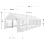 NAMIOT OGRODOWY 4X10M PAWILON IMPREZOWY HANDLOWY DRZWI BIAŁY UV WODOODPORNY