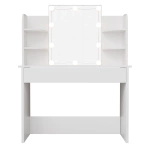 TOALETKA KOSMETYCZNA BELLA Z LUSTREM I LED USB SZAFKĄ SZUFLADĄ DO MAKIJAŻU