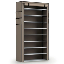 MATERIAŁOWA SZAFA XXL SZAFKA STOJAK NA BUTY OBUWIE UBRANIA GARDEROBA BRĄZ