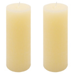 ŚWIECE STOŁOWE KREMOWE RUSTYKALNE 2 SZT 7,5x20CM ŚWIECZKI WALCOWE KOLUMNOWE