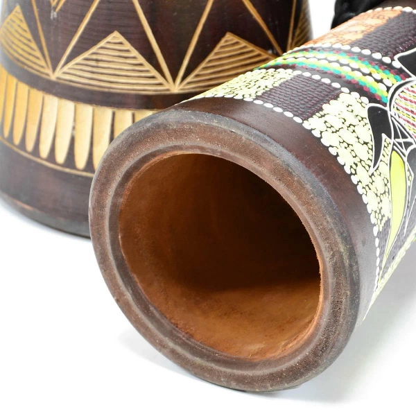 DJEMBE AFRYKAŃSKI BĘBEN 60 CM MAHOŃ RĘCZNIE MALOWANY KOZIA SKÓRA BONGO