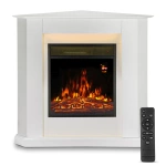 KOMINEK ELEKTRYCZNY 2000W 2 TRYBY BIAŁY NAROŻNY Z EFEKTEM PŁOMIENIA+ LED