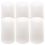 ŚWIECE STOŁOWE BIAŁE RUSTYKALNE 6SZT 6,8x11,5CM ŚWIECZKI WALCOWE KOLUMNOWE