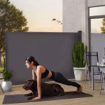 SZARA MARKIZA BOCZNA ROZSUWANA 500x200 CM WYSUWANA ROLETA OSŁONA TARASOWA