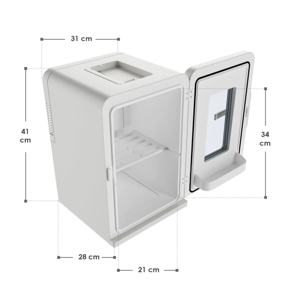 MINI LODÓWKA TURYSTYCZNA 15L ELEKTRYCZNA 12/230V PRZENOŚNA + GRZANIE BIAŁA
