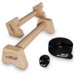 2x UCHWYTY DO POMPEK DREWNIANE PORĘCZE PARALETKI L ANTYPOŚLIZGOWA PODSTAWA