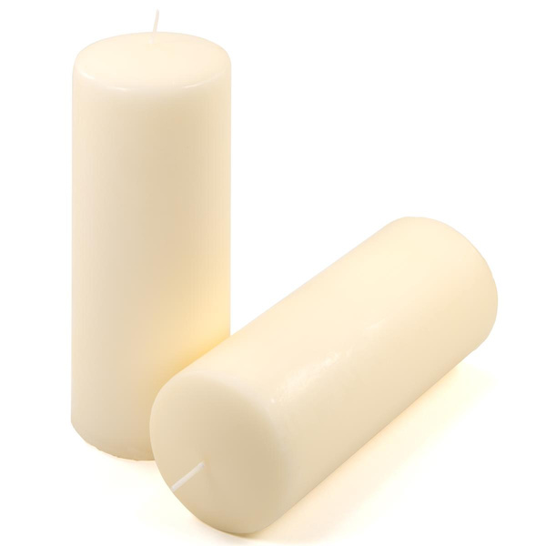 ŚWIECE STOŁOWE KREMOWE 6 SZT 20x7,5 CM ŚWIECZKI TRADYCYJNE KOLUMNOWE