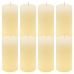 ŚWIECE STOŁOWE KREMOWE RUSTYKALNE 8 SZT 5x10 CM ŚWIECZKI WALCOWE KOLUMNOWE
