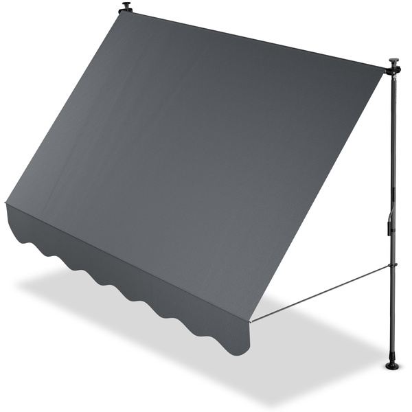 MARKIZA 250x120 CM ROZPOROWA BALKONOWA TELESKOPOWA TARASOWA ROLETA ANTRACYT