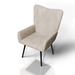 FOTEL USZAK RELAKSACYJNY WYPOCZYNKOWY SKANDYNAWSKI STYL BEŻOWY SZTRUKS