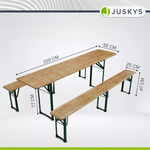 ZESTAW PIWNY STÓŁ 220CM + 2 ŁAWKI SKŁADANE OGRÓD FESTYN BIESIADA CATERING