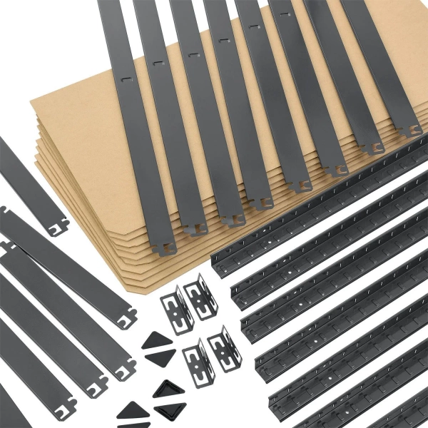 8x REGAŁ MAGAZYNOWY 180x90x40CM 7000KG SZARY METALOWY PÓŁKI GARAŻ PIWNICA