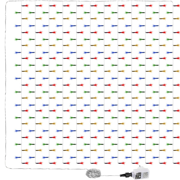 WIELOKOLOROWA KURTYNA ŚWIETLNA ZWISAJĄCE LAMPKI SOPLE 3x3M 300 DIOD