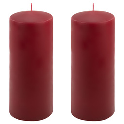 ŚWIECE STOŁOWE BORDOWE 2 SZT 25x10CM ŚWIECZKI WALCOWE TRADYCYJNE KOLUMNOWE