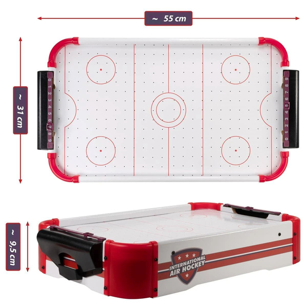 MINI STÓŁ CYMBERGAJ AIR HOCKEY Z LED + WENTYLATOR GRA 55x31 CM + LICZNIKI