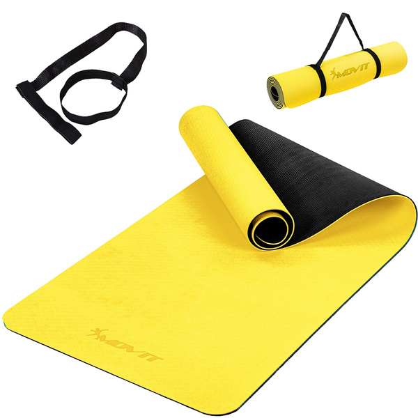 ŻÓŁTA MATA TPE 190x60x0,6cm DO GIMNASTYKI FITNESS