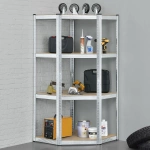 REGAŁ NAROŻNY METALOWY MAGAZYNOWY 160x75x40CM 320KG PIWNICA GARAŻ SREBRNY