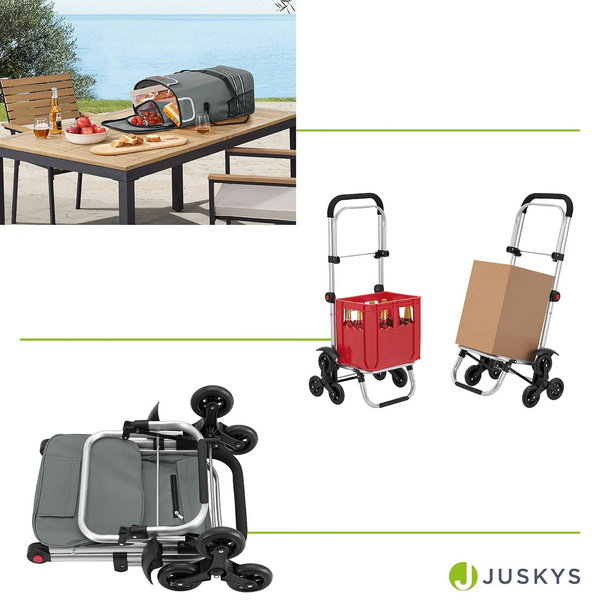 WÓZEK 3w1 NA ZAKUPY ZAKUPOWY NA SCHODY TORBA NA KÓŁKACH SKŁADANY SZARY