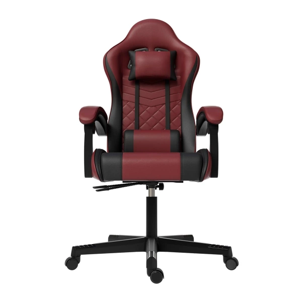 FOTEL GAMINGOWY BIUROWY KUBEŁKOWY GRACZA OBROTOWY HYPERSEAT BORDOWY CZARNY