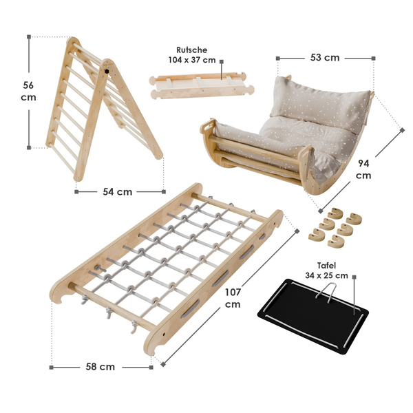 ZESTAW WSPINACZKOWY PLAC ZABAW DO DOMU DLA DZIECI BUJAK ZJEŻDŻALNIA ŚCIANKA