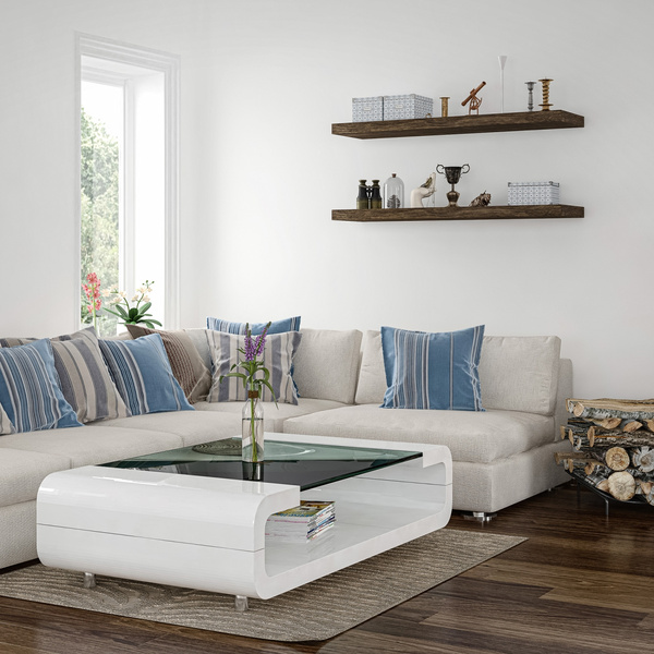 BRĄZOWY DEKOR DREWNA PÓŁKA NAŚCIENNA WISZĄCA 100 CM