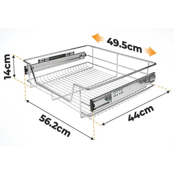 2x SZUFLADA TELESKOPOWA DO SZAFEK KUCHENNYCH 60 CM CARGO