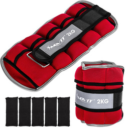 CZERWONE REGULOWANE OBCIĄŻNIKI 2x 2KG NA RĘCE NOGI