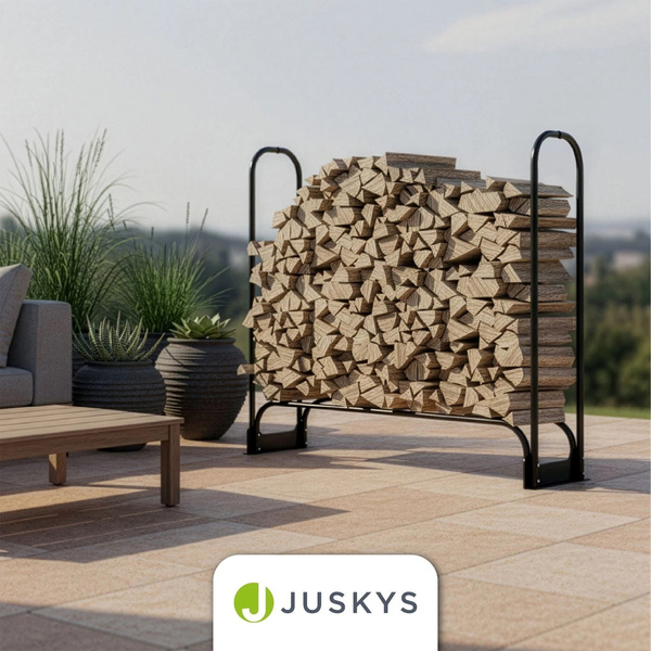 STOAJK REGAŁ NA DREWNO KOMINKOWE M DO PRZECHOWYWANIA NA TARAS + POKROWIEC