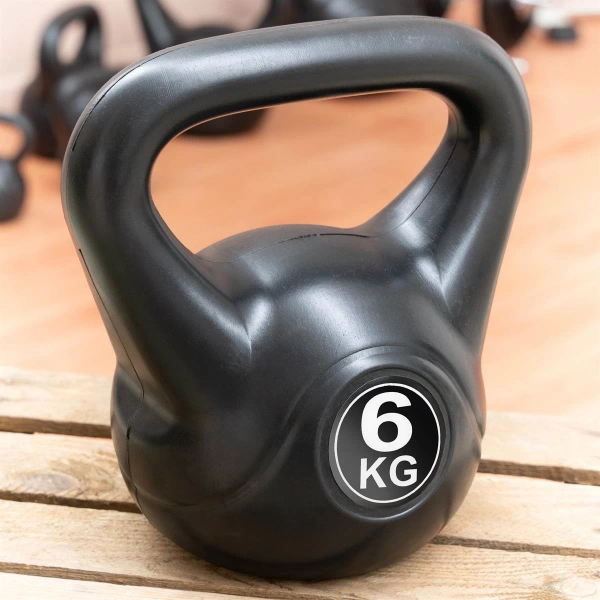 KETTLEBELL MAXXIVA 6 KG CZARNY OBCIĄŻENIE  HANTLA KOMPOZYTOWA KULA