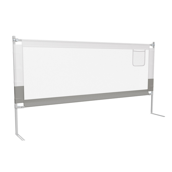 BARIERKA OCHRONNA DO ŁÓŻKA 200 CM OCHRONNA DLA DZIECKA REGULOWANA SZARA