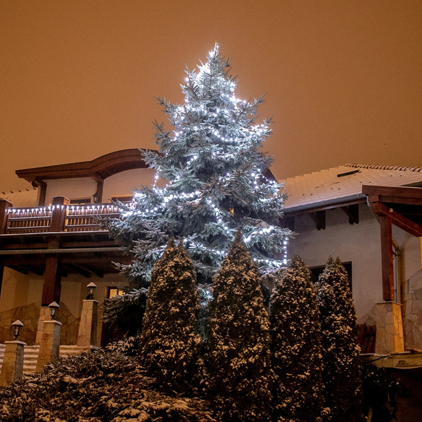 BIAŁE LAMPKI CHOINKOWE NA DOM OGRÓD 600 DIOD LED ŁAŃCUCH ŚWIETLNY