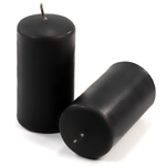 ŚWIECE STOŁOWE CZARNE 16 SZT 11,5x6CM ŚWIECZKI WALCOWE TRADYCYJNE KOLUMNOWE