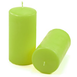 ŚWIECE STOŁOWE ZIELONE 4 SZT 15,5x7,5 CM ŚWIECZKI TRADYCYJNE KOLUMNOWE