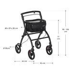 CZARNY ROLLATOR BALKONIK NA KÓŁKACH REHABILITACYJNY CHODZIK