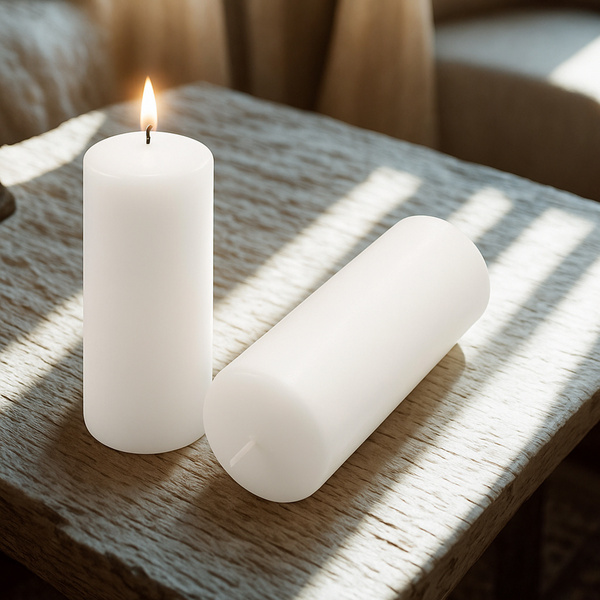 ŚWIECE STOŁOWE BIAŁE 4 SZT 25x10 CM ŚWIECZKI WALCOWE TRADYCYJNE KOLUMNOWE