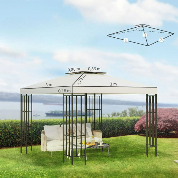 MATERIAŁ DACH NA PAWILON OGRODOWY TYPU 3x3 m ALTANKE KREMOWY