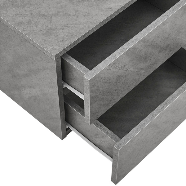 WISZĄCA SZAFKA NOCNA 2 SZUFLADY 40x29x30 CM SZARY DEKOR BETONU INDUSTRIALNA