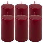 ŚWIECE STOŁOWE BORODWE 6SZT 11,5x6CM ŚWIECZKI WALCOWE TRADYCYJNE KOLUMNOWE