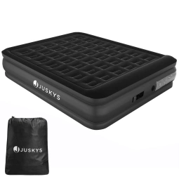 MATERAC SAMOPOMPUJĄCY DMUCHANY Z POMPKĄ MATA ŁÓŻKO 197 x 154 x 45CM CZARNY