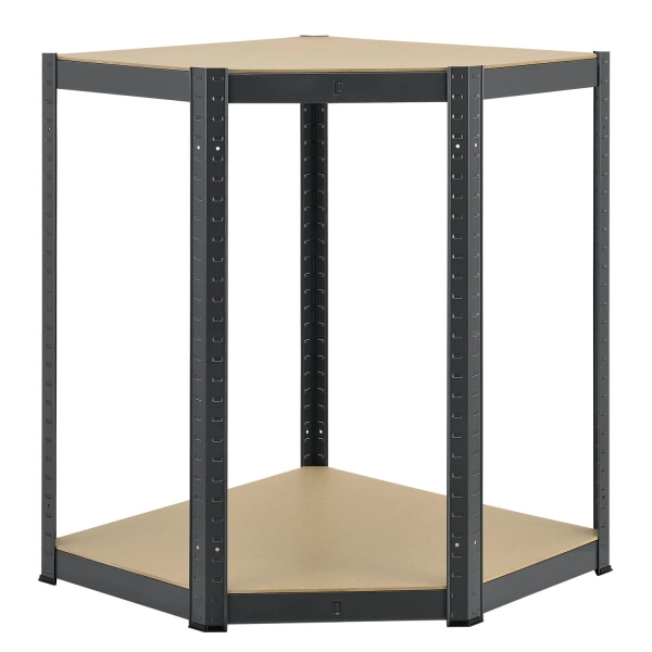 REGAŁ NAROŻNY MAGAZYNOWY METALOWY 180x70x70 CM 875KG PÓŁKI PIWNICA SZARY